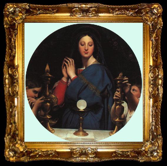 framed  Jean-Auguste Dominique Ingres The Virgin with the Host, ta009-2
